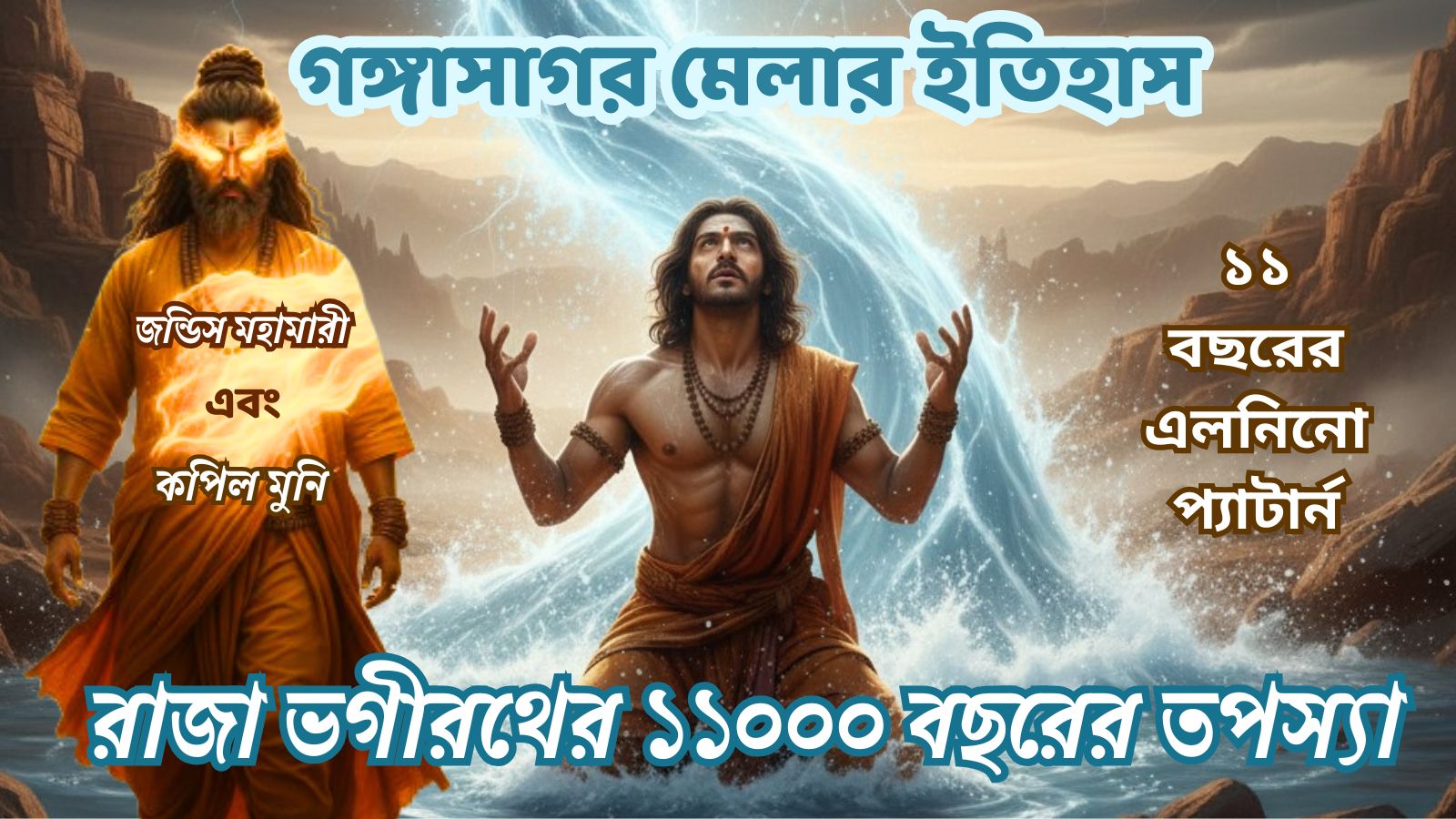 রাজা সগরের নাম থেকেই সাগর। কপিল মুনি জন্ডিস মহামারীর প্রতীক। ভগীরথ আসলে এলনিনো