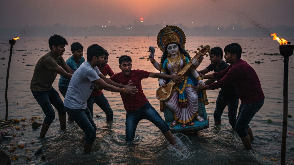 দিল্লিতে সরস্বতী বিসর্জন দিতে গিয়ে যমুনায় তলিয়ে গেল যুবক: উত্তরপ্রদেশে উদ্ধার দেহ