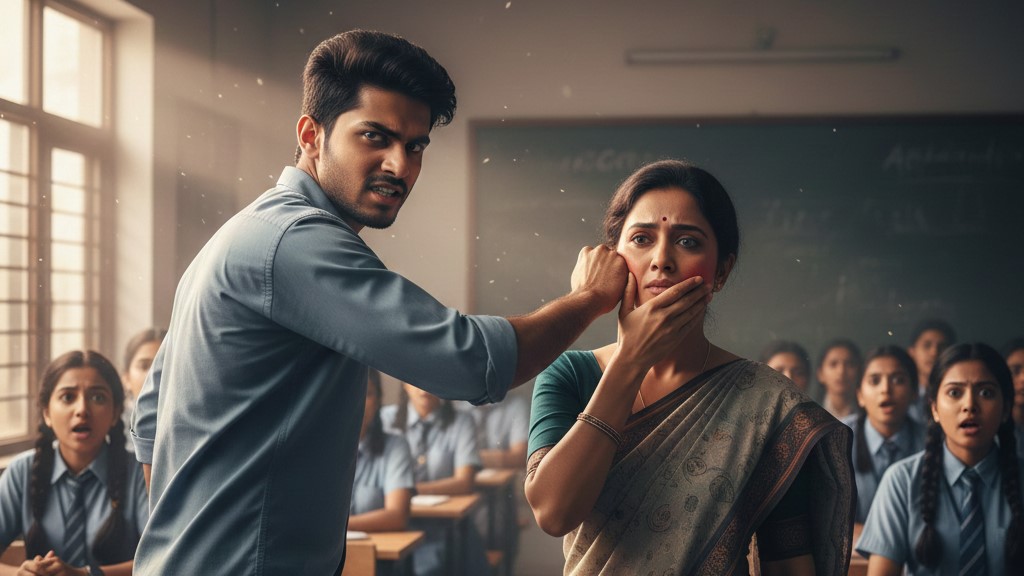 'দেরি কেন?' জিজ্ঞেস করতেই কষিয়ে চড়! শিক্ষিকাকে অপমানের এই 'হিম্মত' ছাত্র পেল কোত্থেকে? :