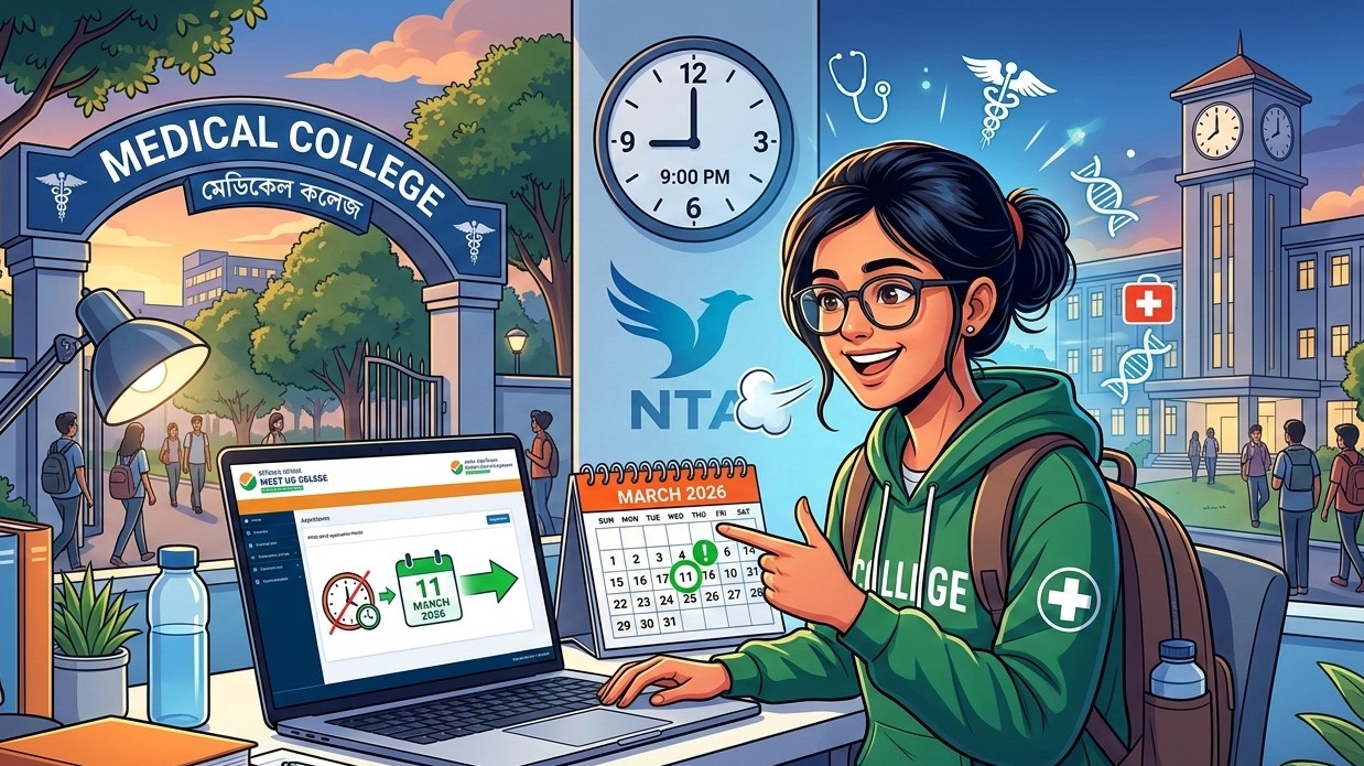 NEET UG Registration Update 2026: আবেদনের সময়সীমা বাড়াল NTA, শেষ সুযোগে ফর্ম ফিলাপের সম্পূর্ণ গাইড।