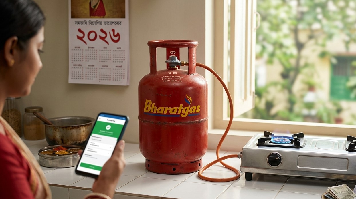 Bharat Gas Booking Number 2026: অনলাইন বুকিং পদ্ধতি এবং সিলিন্ডার প্রতি ৩০০ টাকা ভর্তুকির লেটেস্ট আপডেট
