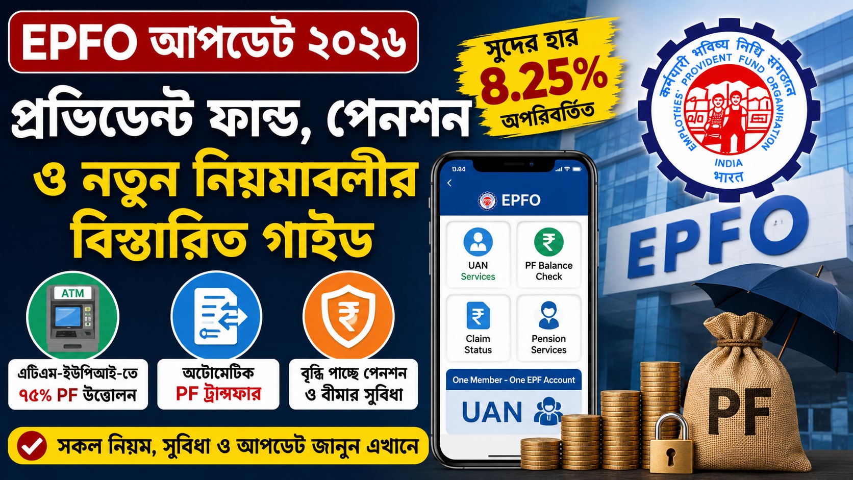 EPFO Update 2026: প্রভিডেন্ট ফান্ড ও পেনশন সংক্রান্ত নতুন নিয়মে সদস্যদের জন্য বিশেষ সুবিধা ও গাইড