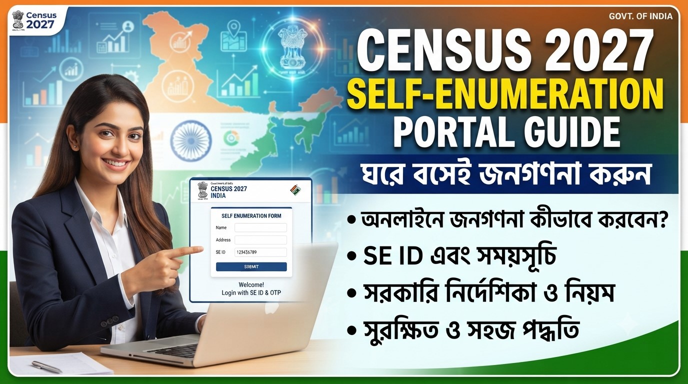 Census 2027 Online Registration Rules: এক মোবাইল নম্বরে এক পরিবার, Portal Timing, SE ID ও সম্পূর্ণ আবেদন পদ্ধতি