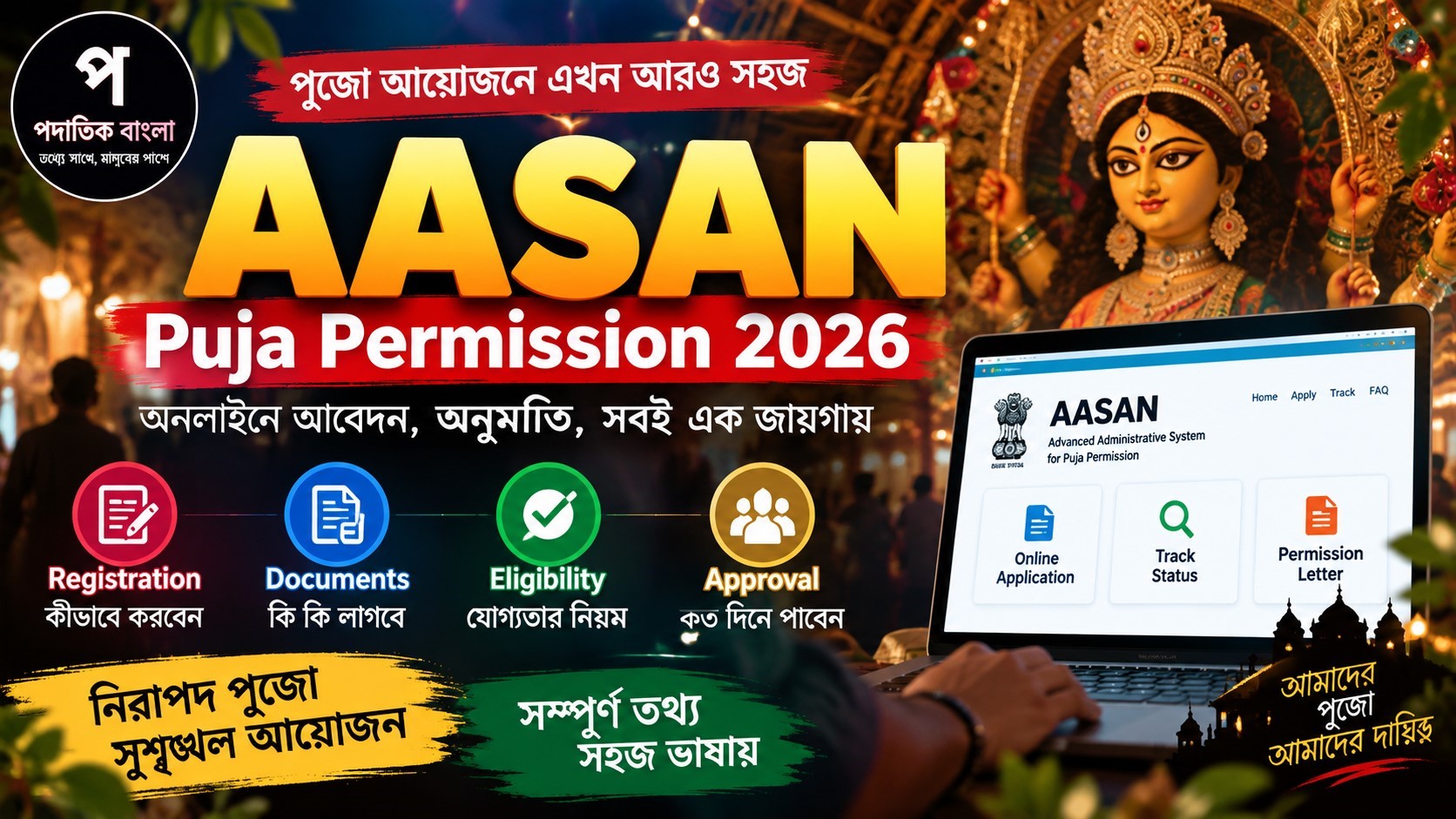 AASAN Puja Permission 2026: Registration, Documents ও Online আবেদন পদ্ধতি
