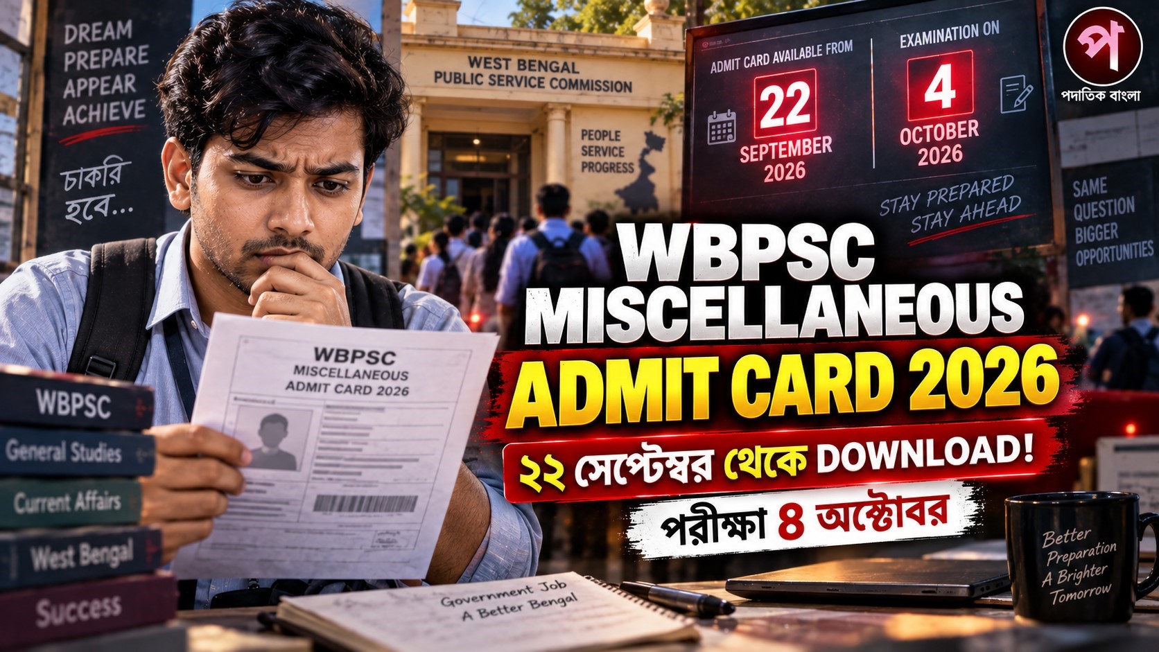 WBPSC Miscellaneous Admit Card 2026: ২২ সেপ্টেম্বর থেকে Download, পরীক্ষা ৪ অক্টোবর