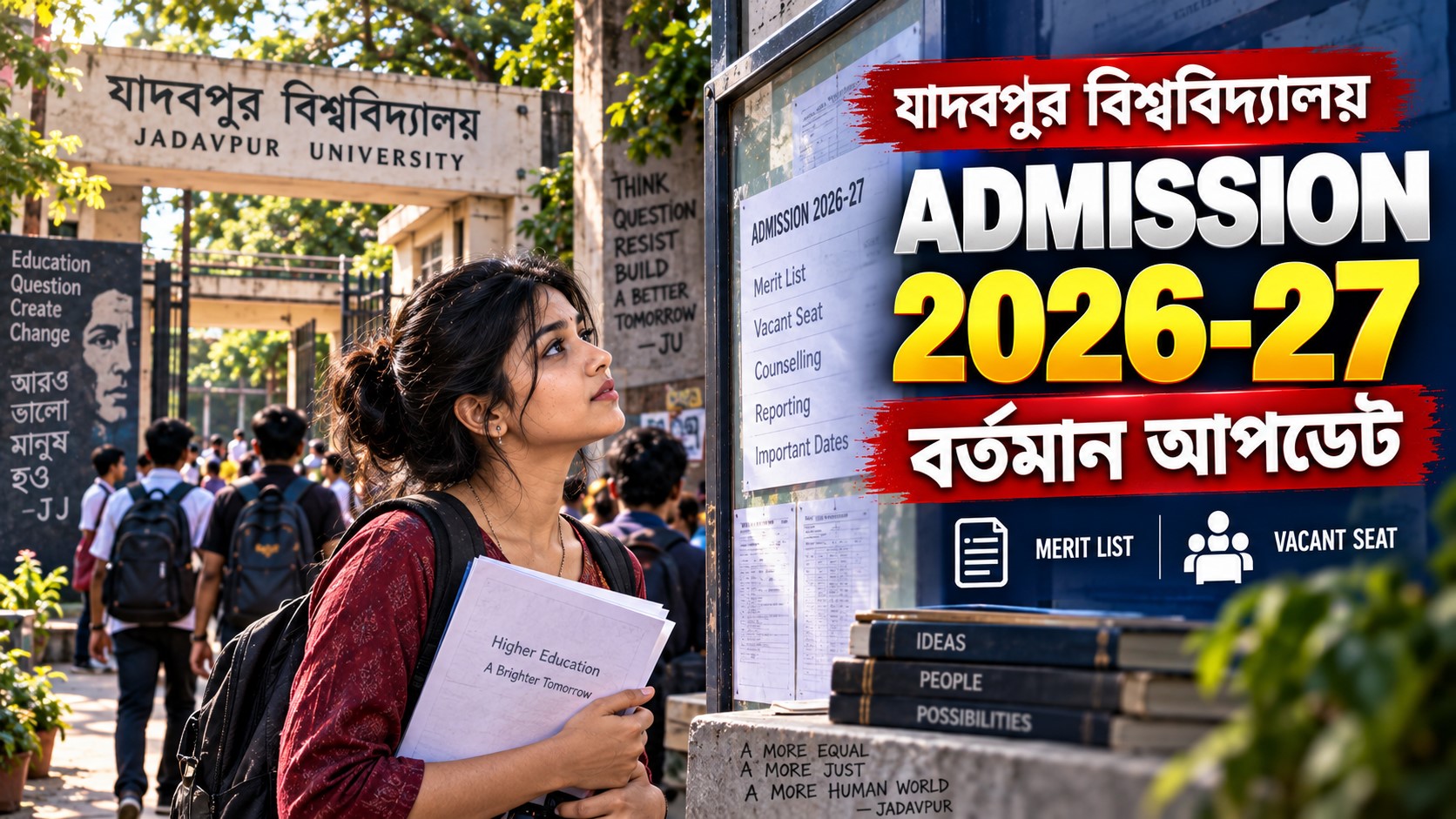 Jadavpur University Admission 2026–27: Merit List, Vacant Seat ও বর্তমান ভর্তি আপডেট